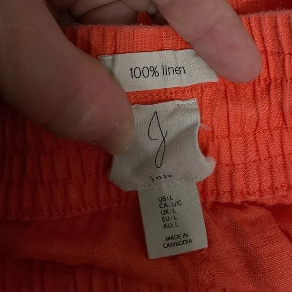 Joie crop pants. Wide leg. Linen. Size L - Picture 7 of 9